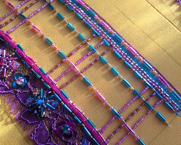 Tambour beading embroidery